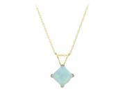 5MM Square White Opal Pendant 18 10K Yellow Gold Filled Chain