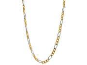 Metro Jewelry Stainless Steel Figaro Necklace Gold Ion Plating