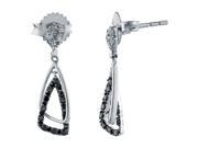 1 5 cttw Black and White Diamond 925 Sterling Silver Earrings