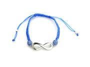Metro Jewelry Blue Crystal on Cord Adjustable Bracelet with Infinity Sign