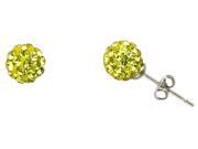 Metro Jewelry Stainless Steel Yellow Crystal Stud Earrings