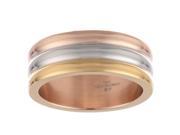 Metro Jewelry Stainless Steel Ring with Gold and Rose Ion Plating