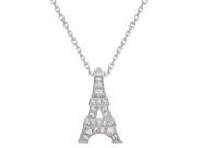 Metro Jewelry 10K White Gold Eiffel Mini Pendant with 0.08 cttw Diamonds