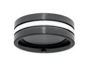 Metro Jewelry Stainless Steel Two tone Ring Black Ion Plating