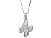 Metro Jewelry Sterling Silver Pendant with White Crystals