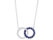 1.40 Ct Round Blue Sapphire Sterling Silver Pendant 18 Chain
