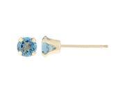 .60 CT Round 4MM Natural Blue Topaz 14K Yellow Gold Women Stud Earrings