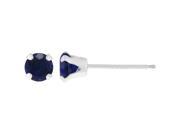 .30 CT Round 3MM Natural Blue Sapphire 14K White Gold Stud Earrings