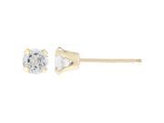 .20 CT Round 3MM Natural White Topaz 14K Yellow Gold Stud Earrings