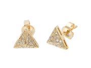 Metro Jewelry 10K Yellow Gold Pyramid Earrings with 0.18 Cttw Diamonds