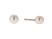 4MM Natural White Pearl 14K Yellow Gold Women s Stud Earrings