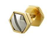Metro Jewelry Stainless Steel Mano Stud Hexagon Earring Gold Ion Plating