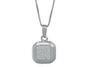 Metro Jewelry Sterling Silver Pendant with White Crystals