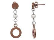 Metro Jewelry Stainless Steel Earrings with Circle with Chocolate Ion Plating