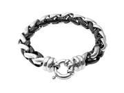 Metro Jewelry Stainless Steel Wheat Chain Bracelet Black Ip