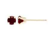 .50 CT Round 4MM Natural Red Rhodalite 10K Yellow Gold Stud Earrings