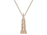 Metro Jewelry 10K Pink Gold Big Ben Mini Pendant with 0.03 cttw Diamonds