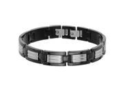 Metro Jewelry Stainless Steel Bracelet Black Ion Plating