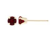 .60 CT Round 4MM Simulated Red Ruby 10K Yellow Gold Stud Earrings