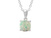 6MM Cushion White Opal Pendant 18 925 Sterling Silver Chain