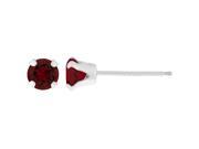 .68 CT Round 4MM Natural Red Ruby 14K White Gold Women s Stud Earrings