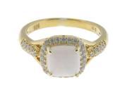 10K Yellow Gold White Opal Diamond Ring .25cttw I J I2 I3 Clarity Size 5