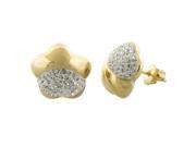 Metro Jewelry Sterling Silver Gold Plated White Crystal Earrings