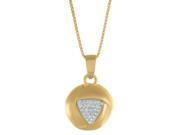 Metro Jewelry Sterling Silver Gold Plated Pendant with White Crystals