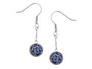 Metro Jewelry Stainless Steel Blue Crystal Earrings