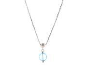 1 Stone Natural Blue Topaz Pendant in 925 Sterling Silver