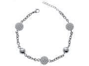 Metro Jewelry Stainless Steel White Crystal Bracelet