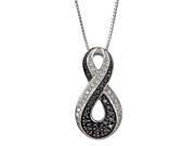 1 3 cttw Black and White Diamond Infinity 925 Sterling Silver Pendant