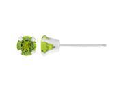 .52 CT Round 4MM Natural Green Peridot 14K White Gold Stud Earrings