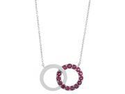 1.40 Ct Round Red Ruby Sterling Silver Pendant 18 Chain