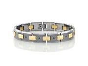 Metro Jewelry Tungsten Bracelet with a Satin Finish and 1 6 cttw Black Diamonds
