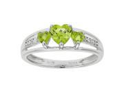 Metro Jewelry Women s Sterling Silver Ring with Peridot and Diamond Size 6