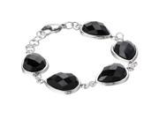 Metro Jewelry Stainless Steel Bracelet with Black Onyx