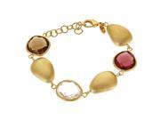 Metro Jewelry Multi Color Glass Gold Plated Brass Bracelet