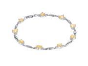 Metro Jewelry Women s Sterling Silver Bracelet with Citrine and Diamond