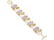 Metro Jewelry Gold Plated Brass Toggle Bracelet with Glass