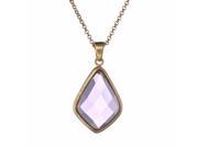 Gold Plated Brass Diamond Shaped Pendant Sterling Silver Glass