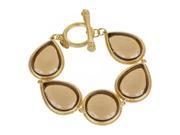 Metro Jewelry Gold Plated Brass Toggle Bracelet with Glass