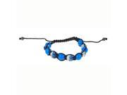 Blue Crystals Blue Beads on Black String