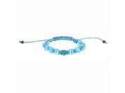 Blue Crystal Blue Beads on Blue String Bracelet