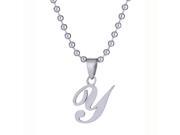Metro Jewelry Stainless Steel Letter Y Pendant Necklace