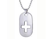 Metro Jewelry Stainless Steel Cross Cut Out Pendant Necklace
