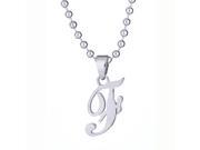 Metro Jewelry Stainless Steel Letter F Pendant Necklace