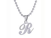 Metro Jewelry Stainless Steel Letter R Pendant Necklace