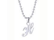 Metro Jewelry Stainless Steel Letter H Pendant Necklace