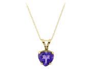 .60 CT Heart 6MM Amethyst Pendant 18 10K Yellow Gold Filled Chain